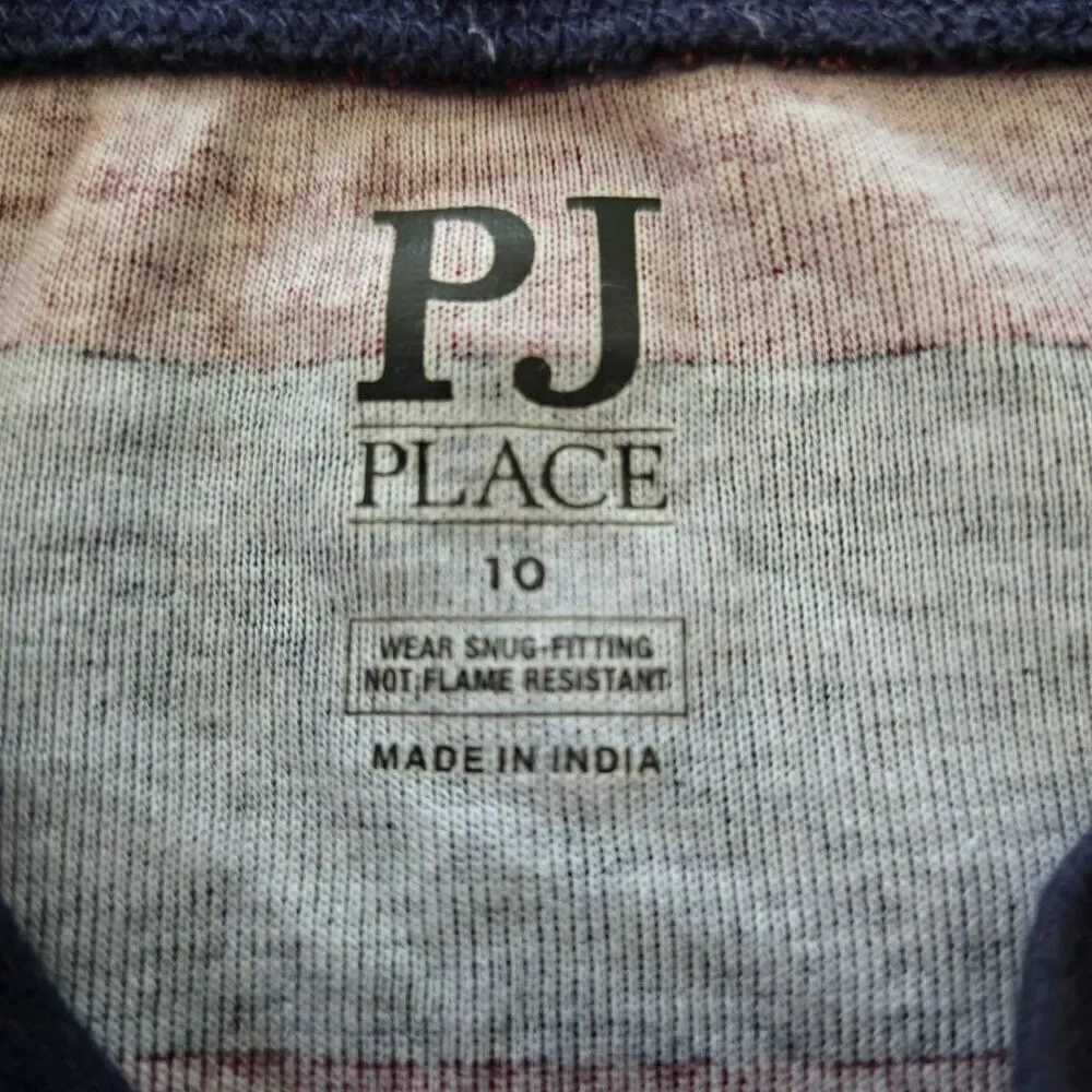 PJ Place The Childrens Place Pajama Top Size 10 Striped Snug Fitting